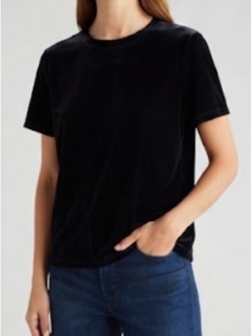 Madewell Black Velvet Tee | Size M